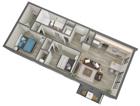 Seward Floor Plan 836 Sq.Ft. at The Whit, Minneapolis, MN